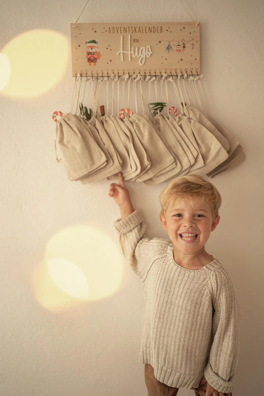 Personalized Advent calendar for children - Advent calendar made of wood - Advent calendar with motif - Advent calendar to fill for children
